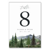 Timberline | Personalized Mountain Forest Wedding テーブルナンバー (正面)