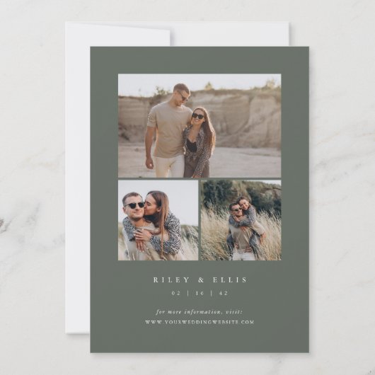 Timberline | Rustic Minimal Mountain Wedding セーブザデート (裏面)