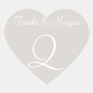 Timberwolfカスタマイズ可能モノグラム結婚ズ ハートシール