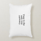 Timeは唯一の真の通貨 – ミニマル引用文 アクセントクッション (正面(垂直))