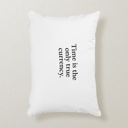 Timeは唯一の真の通貨 – ミニマル引用文 アクセントクッション (正面(垂直))