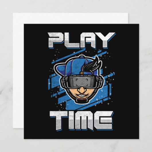 Time 遊 VR Virtual Reality Gamer Gaming Gift 招待状 (正面/裏面)