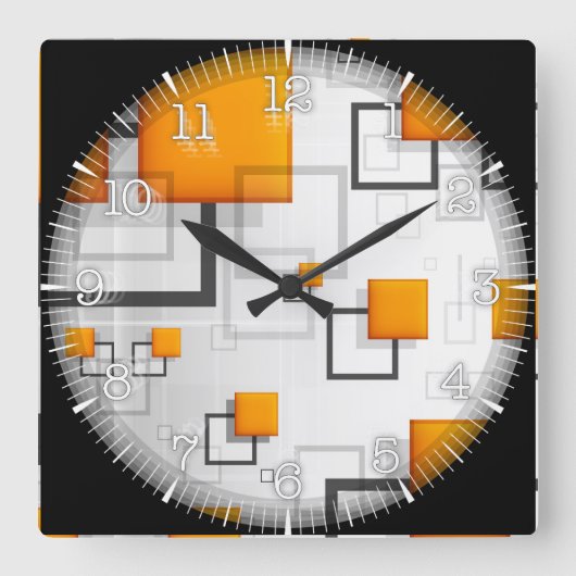 Time and illustrated art on your wall. スクエア壁時計 (正面)