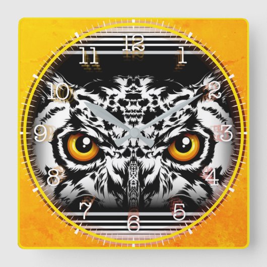 Time and illustrated art on your wall. スクエア壁時計 (正面)