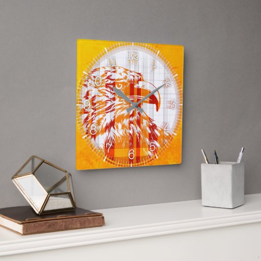 Time and illustrated art on your wall. スクエア壁時計 (オフィス)