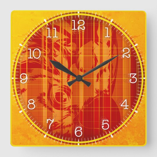 Time and illustrated art on your wall. スクエア壁時計 (正面)