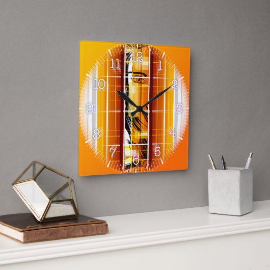 Time and illustrated art on your wall. スクエア壁時計 (オフィス)