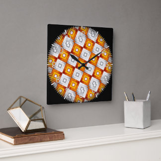 Time and illustrated art on your wall. スクエア壁時計