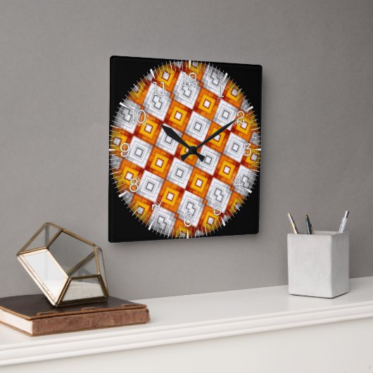 Time and illustrated art on your wall. スクエア壁時計 (オフィス)
