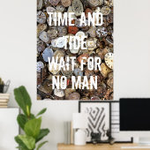 Time and Tide Wait for No Man Quote ポスター (ホームオフィス)