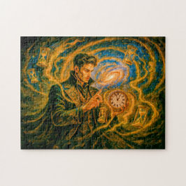 Time-bending mage in enchanted oil painting ジグソーパズル
