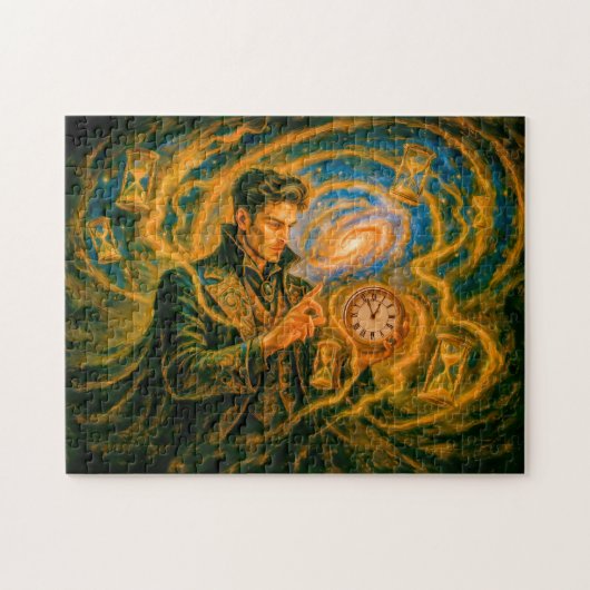 Time-bending mage in enchanted oil painting ジグソーパズル (横)