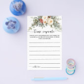 Time Capsule Advice Winter Bridal Shower Game Card チラシ (シングル)