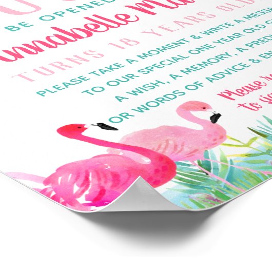 Time Capsule First Birthday Sign ポスター (角)