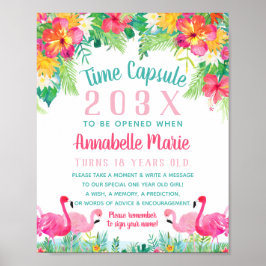 Time Capsule First Birthday Sign ポスター
