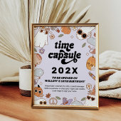 Time Capsule Groovy Spooky Halloween Birthday ポスター