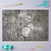 Time Clocks Collage 3デコページティッシュペーパー 薄葉紙 (クラフト)