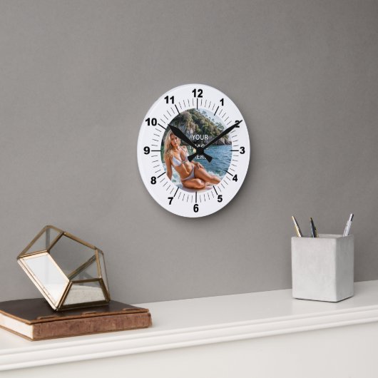 TIME! ⏰ Custom Wall Clock – Add Your Design ラウンド壁時計 (オフィス)