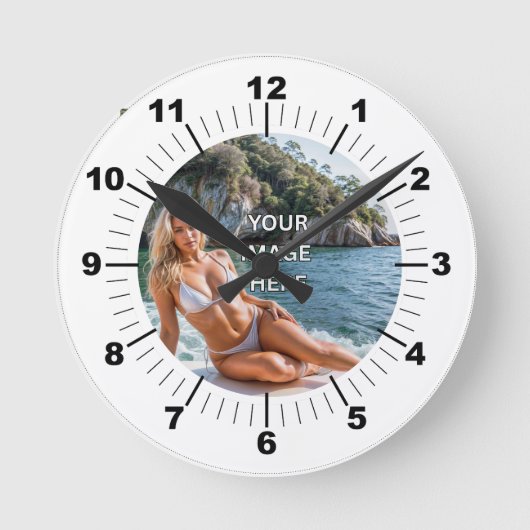 TIME! ⏰ Custom Wall Clock – Add Your Design ラウンド壁時計 (正面)