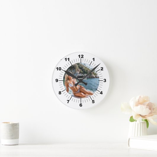 TIME! ⏰ Custom Wall Clock – Add Your Design ラウンド壁時計 (ホーム)