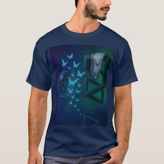 Time Escape – 超現実芸術Tシャツ Tシャツ (正面)