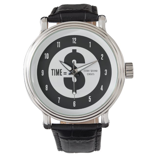 Time = $ Every Second Counts Black and White 腕時計 (正面)