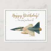 Time Flies 戦闘機 飛行機 男の子 初めての誕生日 ポストカード (正面)