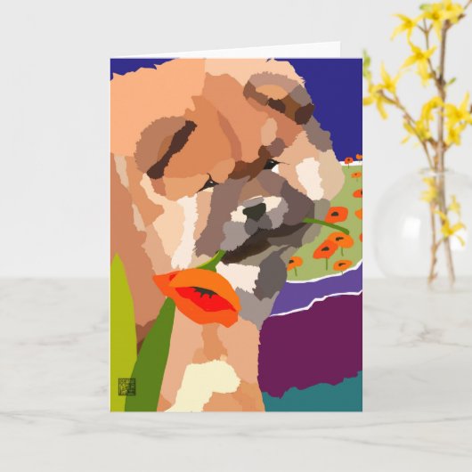 TIME FOR春ARTdeco Chow カード (黄色い花)