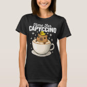 Time For Capyccino Funny Capybara Tシャツ (正面)