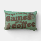 Time for Coffee and Gamesおもしろいヴィンテージアートデザイン ランバークッション (裏面)