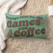 Time for Coffee and Gamesおもしろいヴィンテージアートデザイン ランバークッション (ブランケット)