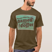 Time for Coffee and Gamesおもしろいヴィンテージアートデザイン Tシャツ (正面)