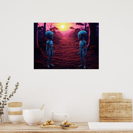 Time For Friends AI Alien Art ポスター (キッチン)