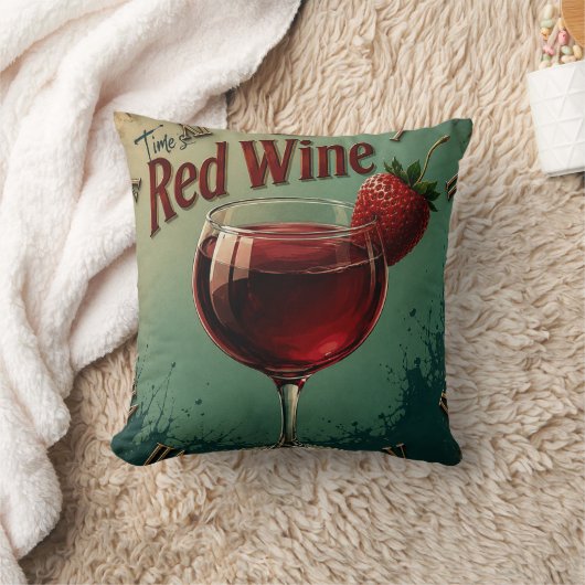 Time for Red Wine Rustic Vineyard クッション (ブランケット)