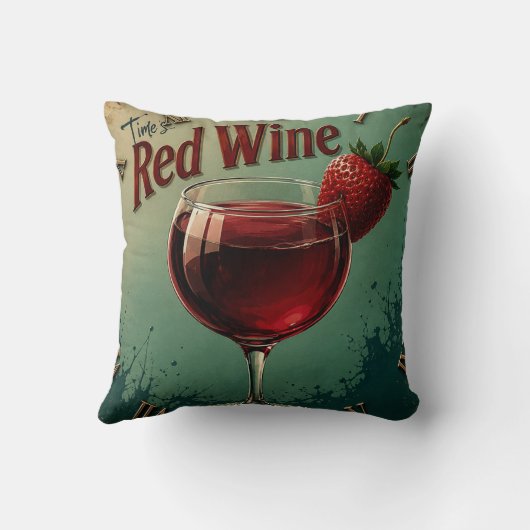 Time for Red Wine Rustic Vineyard クッション (裏面)