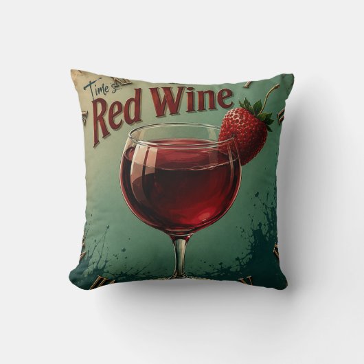 Time for Red Wine Rustic Vineyard クッション (正面)