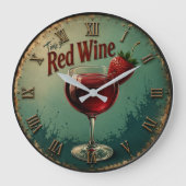 Time for Red Wine Rustic Vineyard ラージ壁時計 (正面)
