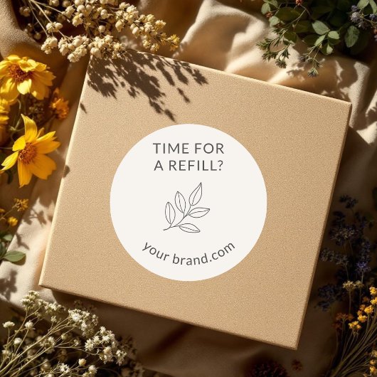 Time for Refill Label Small Business Minimalist  ラウンドシール