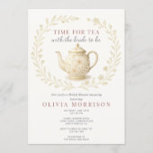 Time for Tea ブライダルシャワーフローラルワイルドフラワー 招待状 (正面)