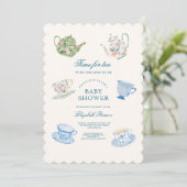 Time for tea Baby Shower 招待状 (スタンド正面)