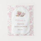Time for Tea Baby Shower Backdrop タペストリー (正面)