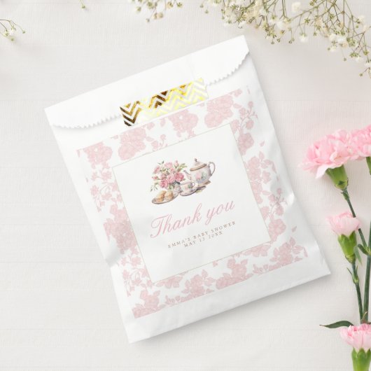 Time for Tea Baby Shower Favor Bag フェイバーバッグ (封をした状態)