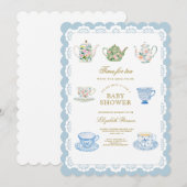 Time for tea Baby Shower Invitation 招待状 (正面/裏面)