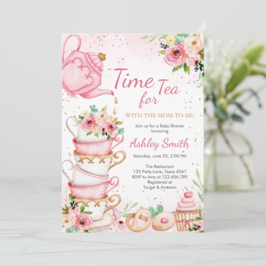 Time for Tea Birthday Party Invitation 招待状 (スタンド正面)