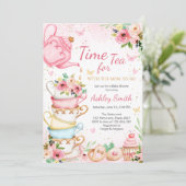 Time for Tea Birthday Party Invitation 招待状 (スタンド正面)