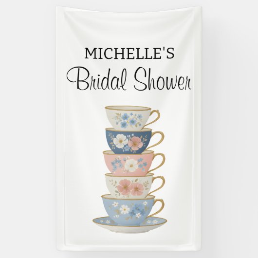Time for Tea Bridal Shower Banner 横断幕 (縦)