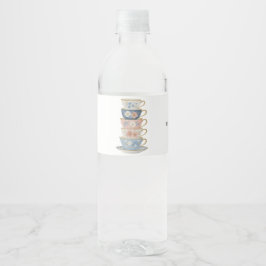 Time for Tea Bridal Shower Water Bottle Labels ペットボトルラベル