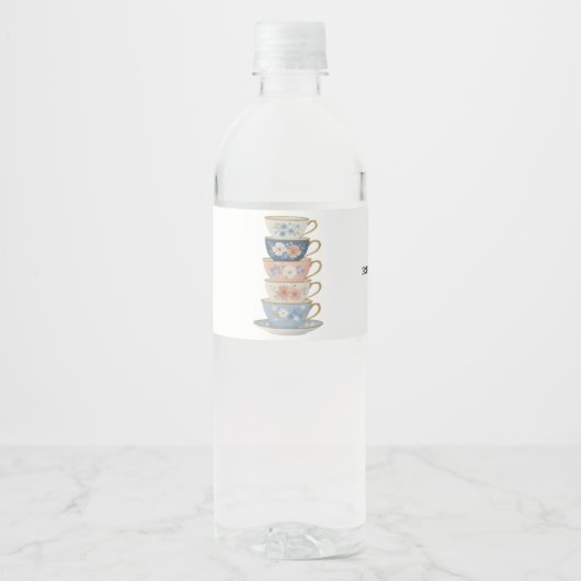 Time for Tea Bridal Shower Water Bottle Labels ペットボトルラベル (正面)