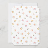Time For Tea Elegant Blush Pink Floral Baby Shower 招待状 (裏面)