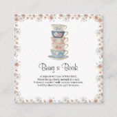 Time for Tea Floral Bridal Shower Enclosure Card エンクロージャーカード (正面)